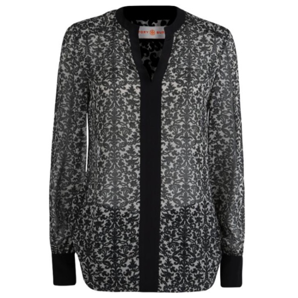TORY BURCH PAISLEY CHIFFON BLOUSE